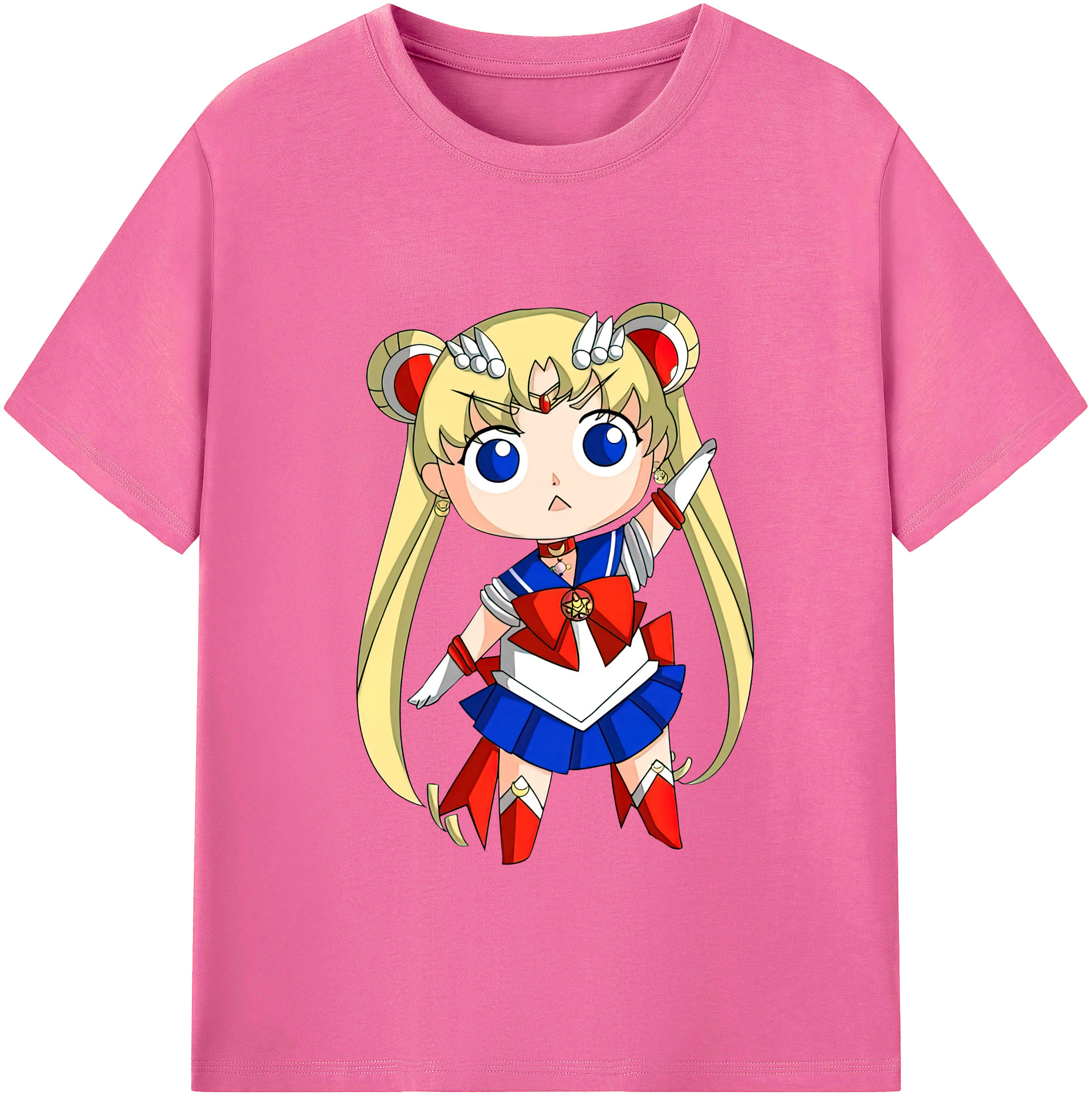 （画像用） 美少女戦士セーラームーン 月野 うさぎ つきの うさぎ Sailor Moon Tsukino Usagi レディースカジュアルプリントTシャツ（綿100％）